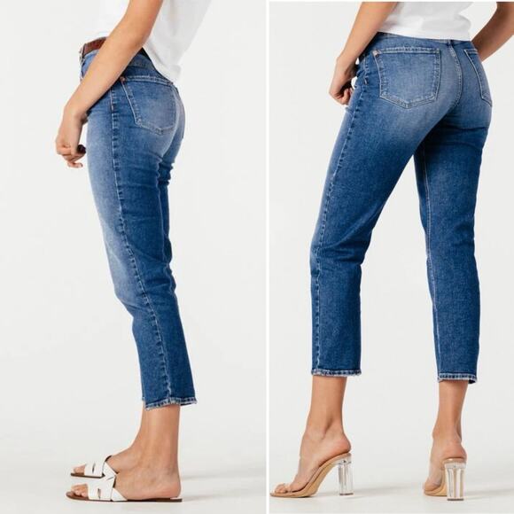 Modern American Lafayette Narrow Mid Rise Slim Crop Jean Santa Fe Size 25 - Picture 2 of 14